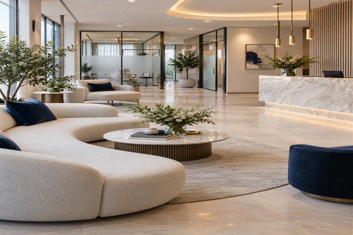 Premium reception and waiting area at The Skin Story Clinic